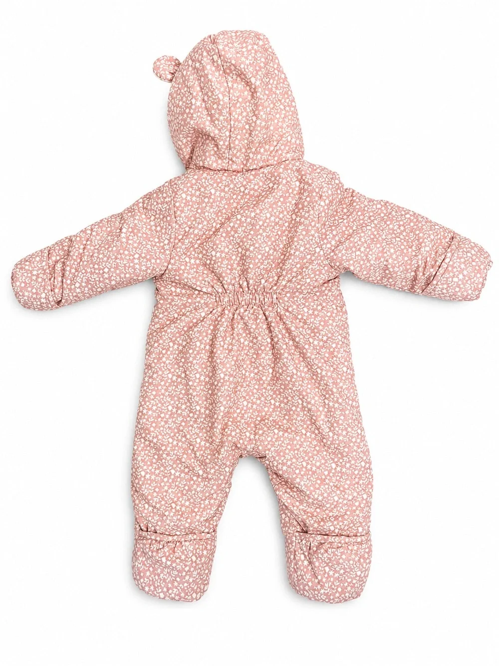 H&M Pink Floral-Print Fleece-Lined One-Piece Snowsuit